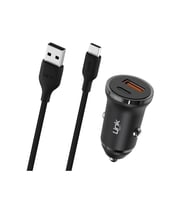 C486e 20w Pd Type-c + Usb Araç Şarj Cihazı + Type-c Kablo Set Siyah