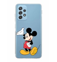 Samsung Galaxy A52  Kamera Korumalı  Kapak Mickey Mouse Tasarımlı  Şeffaf Kılıf