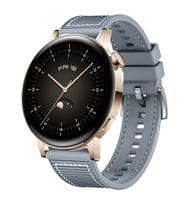 Sneezy Huawei Watch GT 2 Elegant-Classic 42mm Uyumlu 20mm Dikiş Desenli Dokuma Silikon Kordon (Gri)