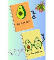 Avocado defter seti 2 adet A4 boyutu 21*30 çizgili + kareli 60 syf