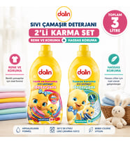 Dalin Sıvı Çamaşır Deterjanı 1500 ML 2 Li Karma Set – Renk ve Koruma + Hassas Koruma Toplam 3 Litre