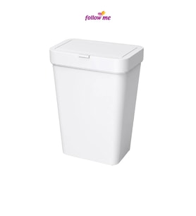 FOLLOW ME Follow Me Sensörlü Çöp Kovası 50 L Beyaz Temassız Otomatik Kapaklı Plastik Çöp Kutusu