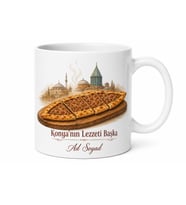 Etli Ekmek Temalı Konya Kupası Baskılı Porselen Kupa Bardak Hediye