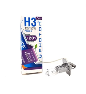 Photon H3 55 Watt 12V Dense Vision +%20 Fazla Işık Halojen Far Ampulü Sarı
