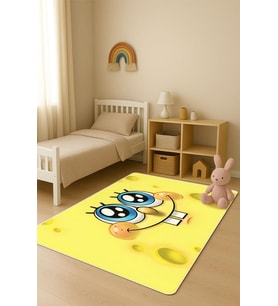 Parlak Kadife Kumaş Dijital Baskı Dot Kaymaz Tabanlı Çocuk ve Genç Odası Halısı H0468