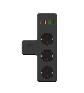 Ftr-12 Termal Akım Korumalı Isıya Dayanıklı 3 lü Priz 3x Usb 1x Type-c