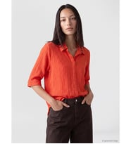 LCW EVERYDAY Mercan Gömlek Yaka Dokulu Oversize Bluz