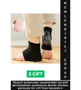 Ergonomik Konforlu Kaymaz Ağrı Azaltan Esnek Silikon Çok Şık Unisex Nemlendirici Topuk Çorabı 2 Çift
