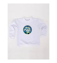 Batman baskılı pamuklu kumaş çocuk sweatshirt (Beyaz)