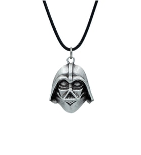 Star Wars - Darth Vader Deri ip Kolye - Gümüş Kaplama - Kadın Erkek Kolye - No:824
