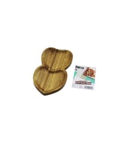AKASYA KALPLİ  2 BÖLMELİ  AHŞAP SERVİS SUNUM TEPSİ - TAHTASI  25 X 14 X 1.4CM (5343)
