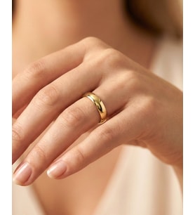 Sade 4 mm 14 Ayar Altın Alyans (Gold)