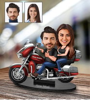 Kişiye Özel Motorcu Çift Sevgili Tasarımlı Karikatür Biblo
