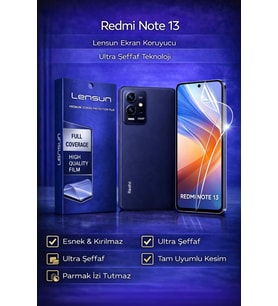 Redmi Note 13 İçin Lensun Ultra Şeffaf Ekran Koruyucu Film