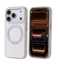 Apple iPhone 17 Pro Kılıf M-Safe Şarj Özellikli 360 Standlı Proton 2.5mm Kapak (Gri)