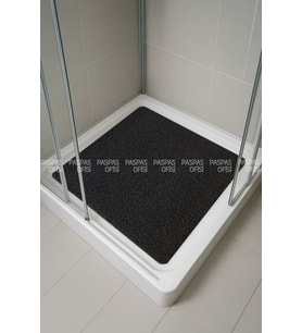 Banyo Paspası Duşa Kabin Paspası Su Sıçratmaz Paspas Kaydırmaz Paspas (60x60 CM) (Siyah)