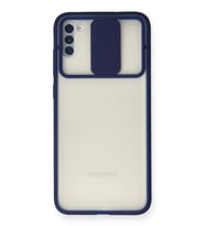 Mey İthalat® Samsung Galaxy A11 Kılıf Palm Buzlu Kamera Sürgülü Silikon - Lacivert