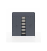 Arges Dolap 12 Raflı 9 Kapaklı 2 Askılı 220x30x243 Antrasit-Antrasit/Antrasit