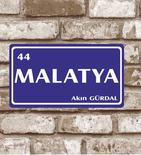 Kişiye Özel Metal Plaka Malatya 44 Retro Poster (29X15)