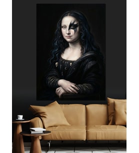 Rock Yıldızı Tarzında Mona Lisa Dekoratif Kanvas - Mdf Ahşap Tablo