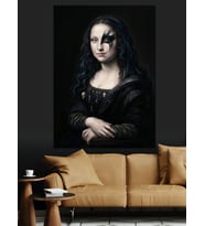 Rock Yıldızı Tarzında Mona Lisa Dekoratif Kanvas - Mdf Ahşap Tablo
