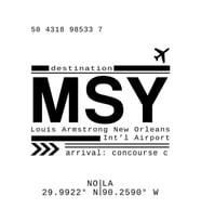 Nola Msy New Orleans Uluslararası Havalimanı Çağrı Mektupları Tablo Ahşap Poster Dekoratif
