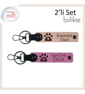 Kedi Sever Arkadaşa Dostluk Anısına Verilebilecek Hediyelik, Kalpli Pati Seti, Yavru Ağzı-Pembe