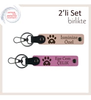 Kedi Sever Arkadaşa Dostluk Anısına Verilebilecek Hediyelik, Kalpli Pati Seti, Yavru Ağzı-Pembe