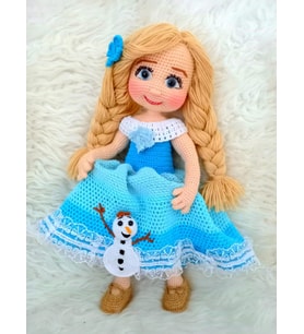 Prenses Bella Bebek Amigurumi Organik Oyuncak