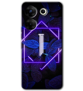 Tecno Camon 20 Pro 4G Kılıf HD Desen Baskılı Kılıf - Dark Neon Yaprak I Harfi