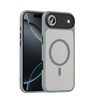 iPhone 17 Air Kılıf Mat Arka Yüzey Wireless Şarj Özellikli Flet M-safe Kılıf (Gri)