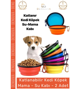 Seyahat Tipi Taşınabilir Kancalı Silikon Katlanabilir Kedi Köpek Evcil Hayvan Mama Su Kabı