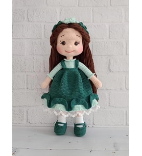 Zümrüt Yeşili Merve Bebek Amigurumi Organik Oyuncak