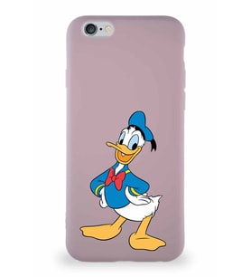 Apple iPhone 6S Soft Premier Kapak Donald Duck-C Tasarımlı Silikon Kılıf - Pudra (Şeffaf)