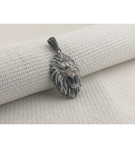 Kükreyen Aslan Üç Boyutlu 925 Ayar Gümüş Erkek Kolye Ucu