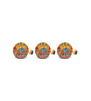 Kişiye Özel İstanbul Temalı Polyester Magnet 3'lü Set - Yuvarlak Desen 1