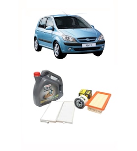 HYUNDAİ GETZ  BENZİNLİ MOTORLAR YAĞ BAKIM SETİ YAĞ VE YAĞ FİLTRESİ POLEN VE HAVA FİLTRESİ CASTROL GTX