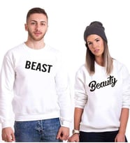 Tshirthane Beast Beauty Sevgili Kombinleri Sweatshirt Kombini (Tek Ürün Fiyatıdır.)