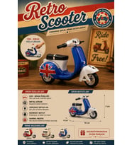 10 cm Maket Scooter Metal Retro Tasarımlı Oyuncak Motor