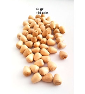 60 Gr (165 Adet) Ahşap Boncuk 12 mm boy x 10 mm en Doğal Ahşap Makrome El İşi Çanta