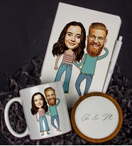 Kişiye Özel Karikatür Tasarım Defter Kalem Kupa Ve Bardak Altlığı Hediye Seti 96268