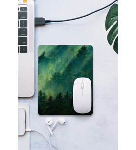 SonicTouch Çam Ormanı Yeşil Pürüzsüz Yüzey Kaymaz Taban Dikişsiz Gamer Oyuncu Mouse Pad 19x23cm