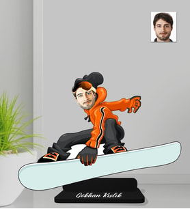Kişiye Özel snowboard Erkek Ahşap Biblo-1