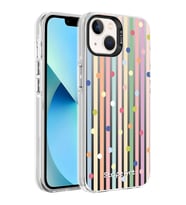 Apple iPhone 13 Kılıf Desenli Zore Silver Sert Kılıf Noktalar
