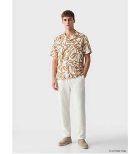 LCW Vision Beyaz Regular Fit Dokulu Erkek Pantolon
