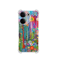 PrintiFy İnfinix Hot 40i ile Uyumlu Düşlerin Dansı Serisi Folklorik Bahçe Tasarımlı Uv Baskılı Köşe Korumalı Antişok Kılıf