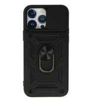 iPhone 13 Pro Kılıf Pars Lens Yüzüklü Silikon - Siyah