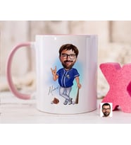 Bk Gift Kişiye Özel Beyzbol Karikatürlü Pembe Kupa Bardak-17, Sevgiliye Hediye, Arkadaşa Hediye
