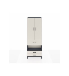 Arges Dolap 5 Raflı 3 Çekmeceli 2 Kapaklı 88x30x243 Antrasit-Aytaşı