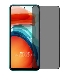 Microsonic Xiaomi Poco X3 GT Privacy 5D Gizlilik Filtreli Cam Ekran Koruyucu Siyah